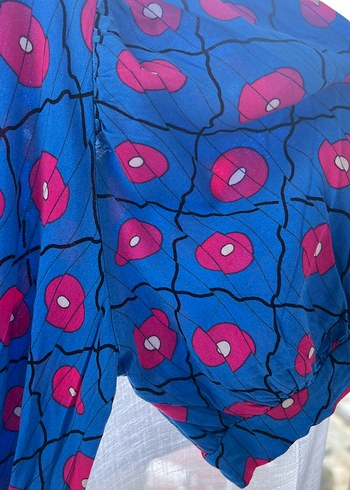 Mavi Desenli Salaş Kadın Elbise - Görsel 4