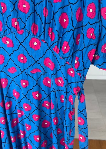 Mavi Desenli Salaş Kadın Elbise - Görsel 7