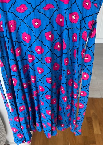 Mavi Desenli Salaş Kadın Elbise - Görsel 8