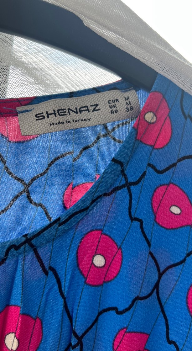 Mavi Desenli Salaş Kadın Elbise - Görsel 3