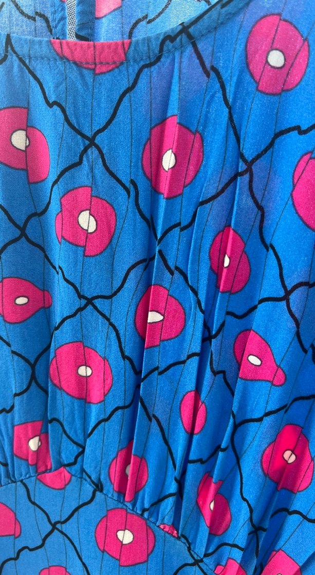 Mavi Desenli Salaş Kadın Elbise - Görsel 2