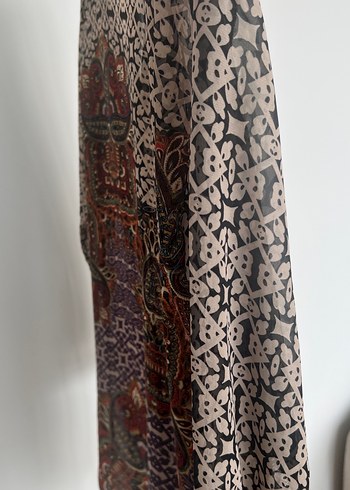 Düğmeli Bohem Desenli Kadın Gömlek - Görsel 5