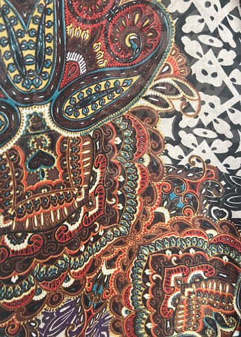 Düğmeli Bohem Desenli Kadın Gömlek - Görsel 4