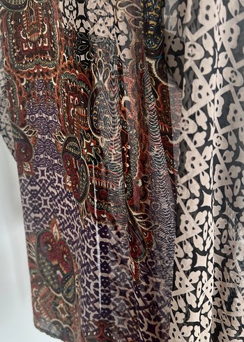 Düğmeli Bohem Desenli Kadın Gömlek - Görsel 6