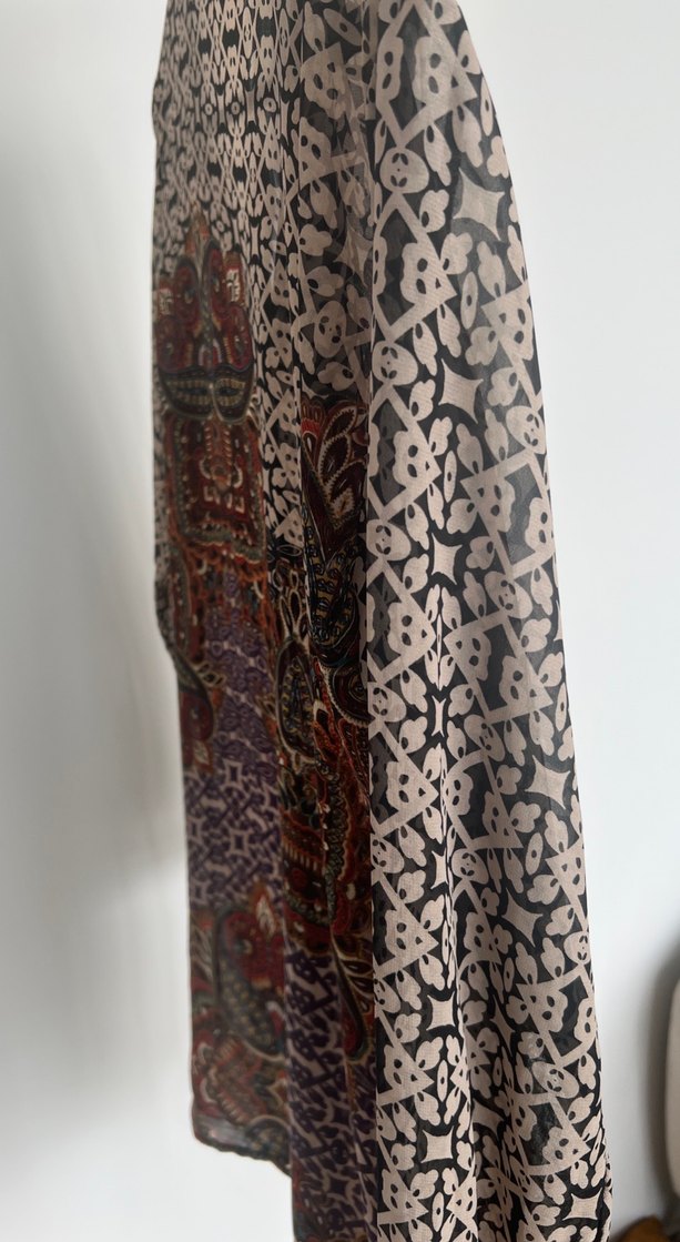 Düğmeli Bohem Desenli Kadın Gömlek - Görsel 5