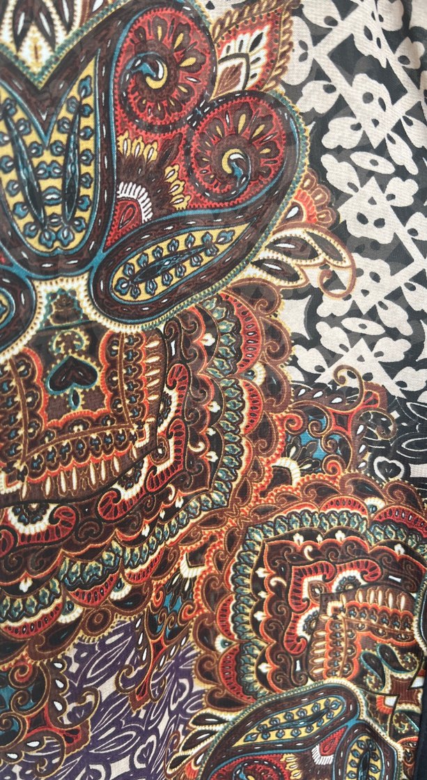 Düğmeli Bohem Desenli Kadın Gömlek - Görsel 4