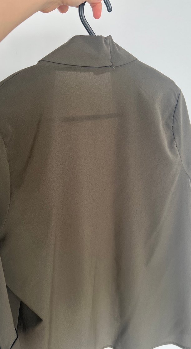 Haki şifon bluz - Görsel 5