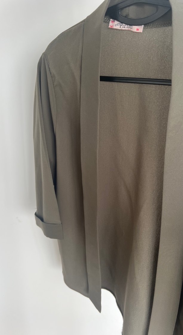 Haki şifon bluz - Görsel 3