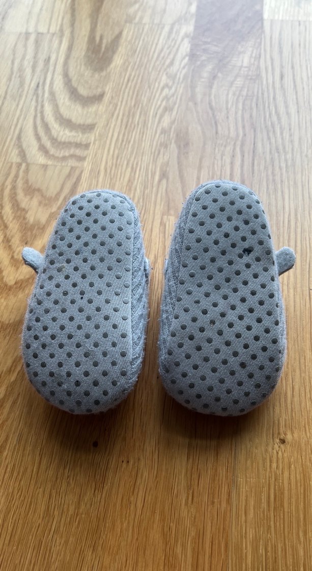 Gri Örgü Kız Bebek Ev Ayakkabısı - Görsel 4