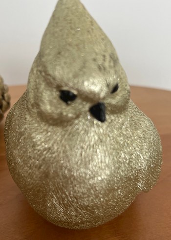 Parlak Altın Kuş ve Kozalak Mum Seti - Görsel 6