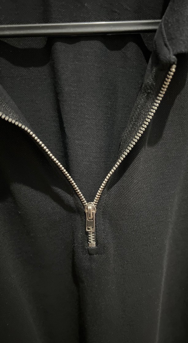 Fermuarlı Siyah Erkek Polo Tişört - Görsel 3