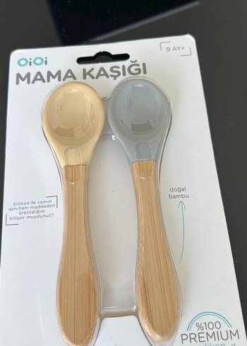 %100 Doğal Bambu Mama Kaşığı 9 Ay +