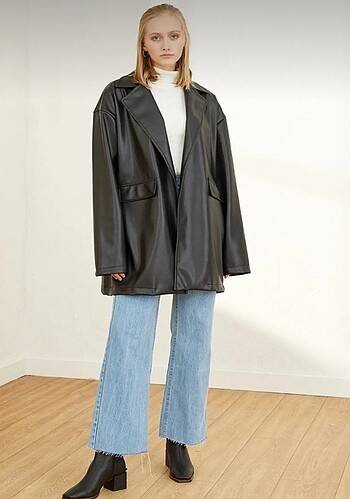 Zara Oversize deri blazer ceket y2k gotik goth