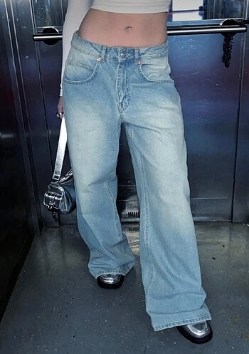 38 Beden Düşük bel baggy jean y2k