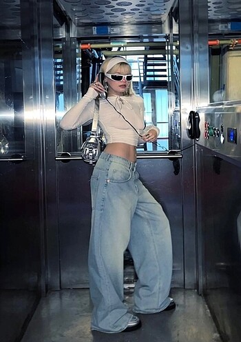 Düşük bel baggy jean y2k