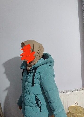 l Beden turkuaz Renk Şişme mont