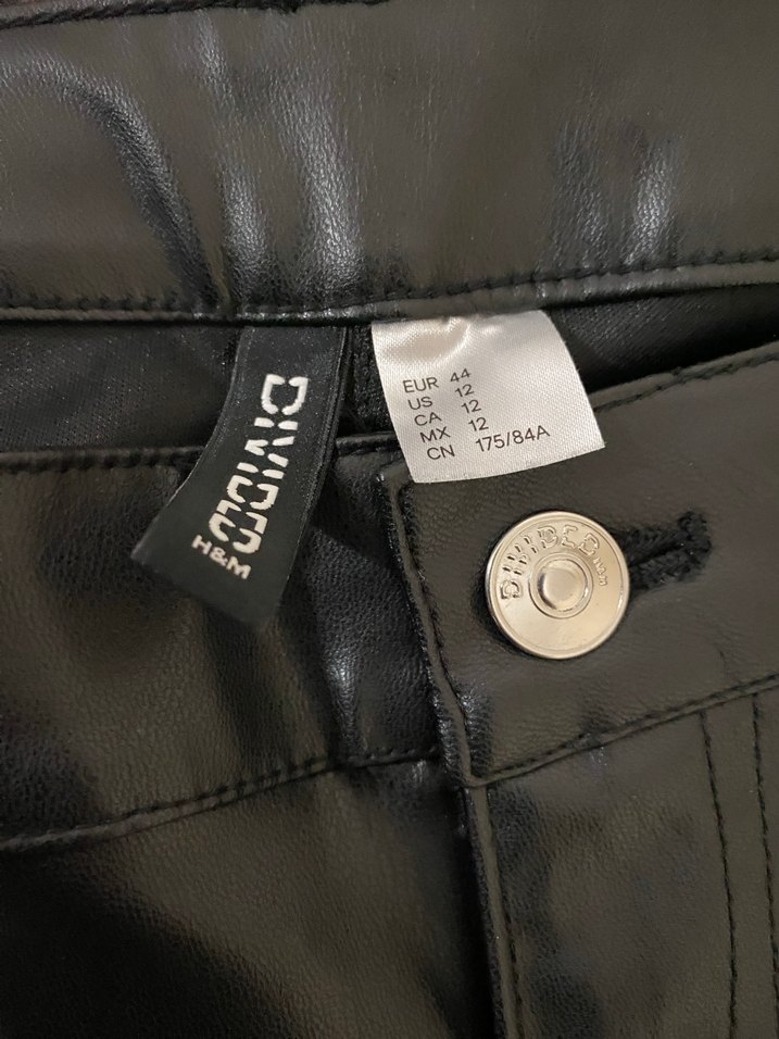 Siyah Deri Kadın Pantolon - Görsel 2