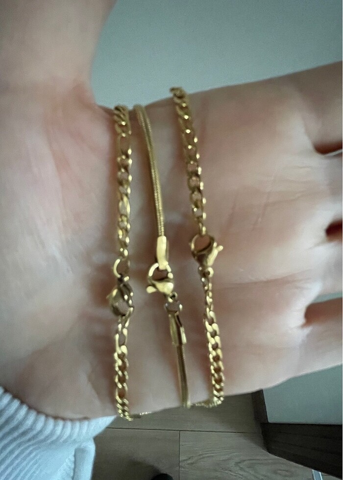 Çelik altın kolye - Görsel 3