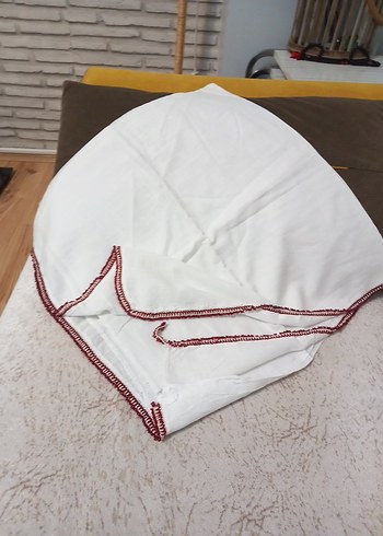 Pamuklu Beyaz Fular Kenarında Fırfırlı - Görsel 9