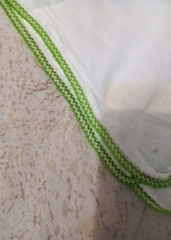 Pamuklu Beyaz Fular Kenarında Fırfırlı - Görsel 16