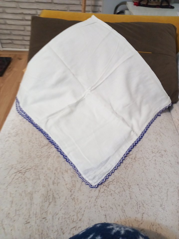 Pamuklu Beyaz Fular Kenarında Fırfırlı - Görsel 4