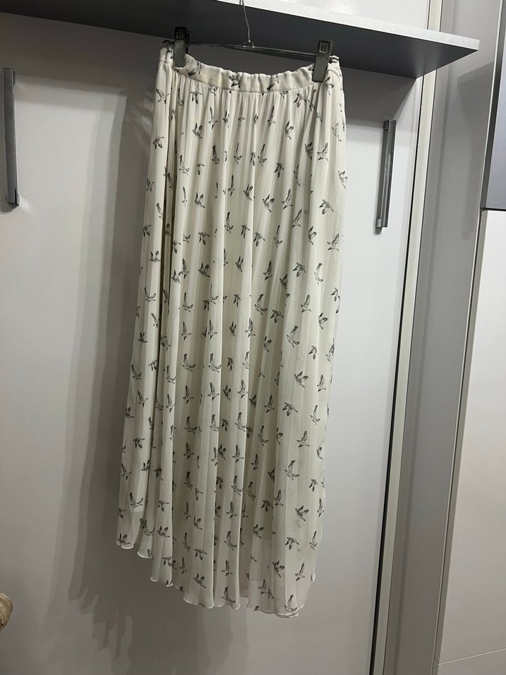 Beymen clup Piliseli Beyaz kuşlu  Etek - Görsel 4