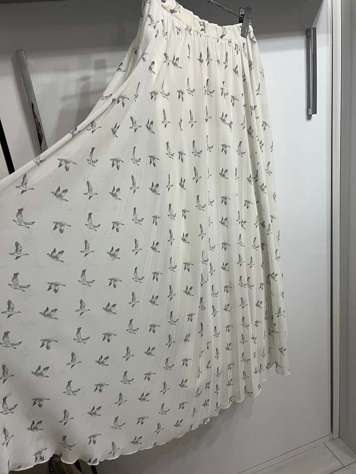 Beymen clup Piliseli Beyaz kuşlu  Etek - Görsel 3