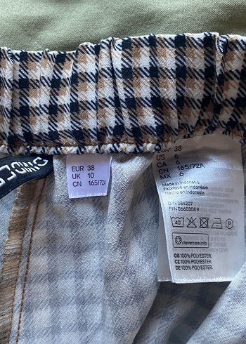 H&M H&M Kadın Kahverengi Ekoseli Kumaş Pantolon