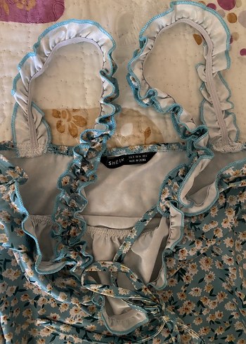 s Beden çeşitli Renk Bohem Midi Drapeli Strappy Elbise