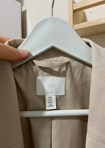 Bej Düğmeli Kadın Blazer Ceket hm - Görsel 5