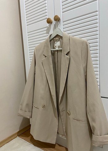 Bej Düğmeli Kadın Blazer Ceket hm - Görsel 2