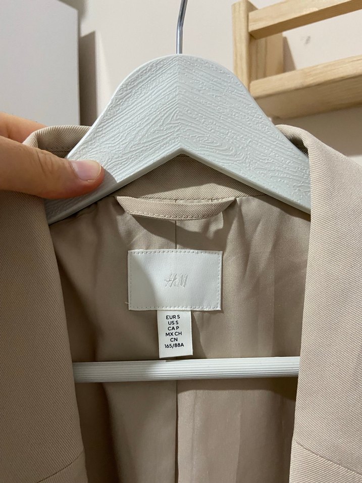 Bej Düğmeli Kadın Blazer Ceket hm - Görsel 5