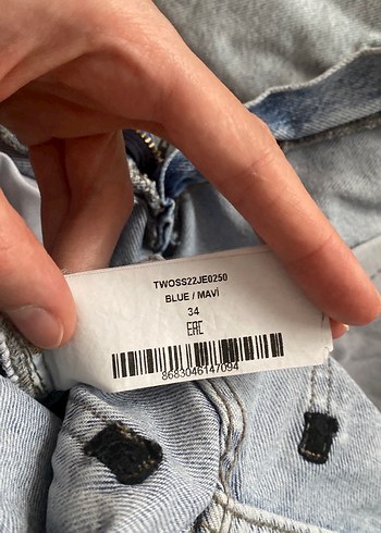 34 Beden mavi Renk mavi Düğmeli Kadın Denim Pantolon