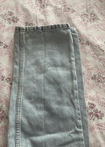 34 Beden mavi Düğmeli Kadın Denim Pantolon