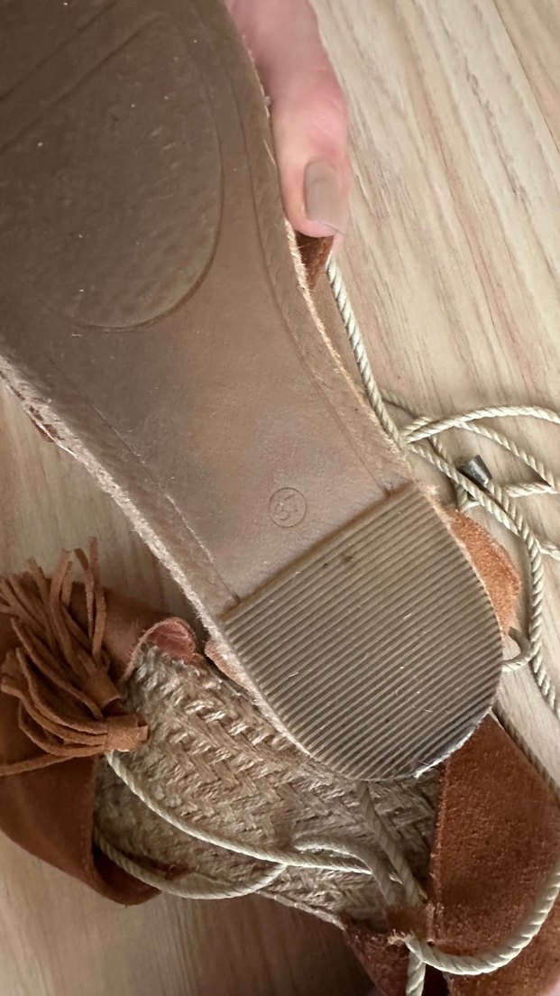 Mudo Bohem Kahverengi Süet Püsküllü Sandalet - Görsel 3