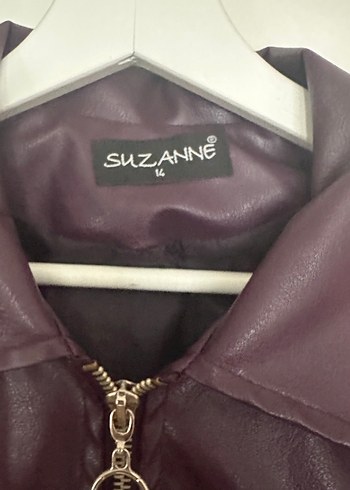 Mürdüm Deri Fermuarlı Kadın Ceket - Görsel 3