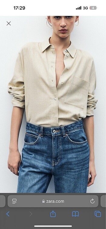 Zara Keten Oversize Gömlek