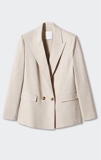Etiketli Mango Keten Blazer