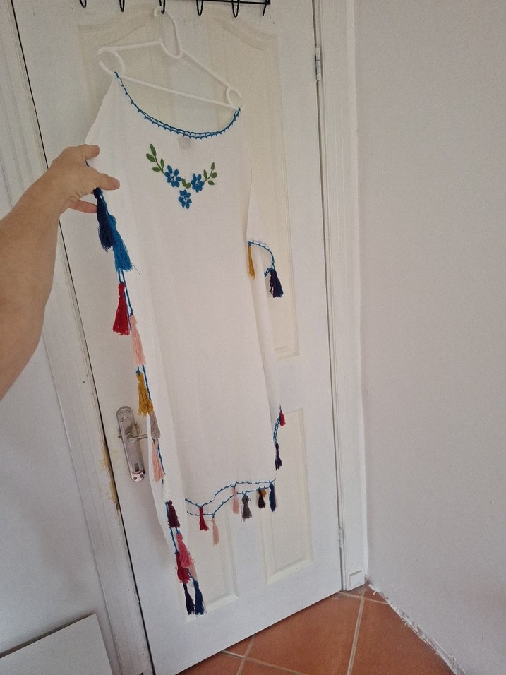 m beden pamuklu plaj kıyafeti organik kumaştır - Görsel 3