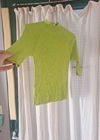 s Beden mudo s beden yeşil Boğazlı Triko Kadın Kazak