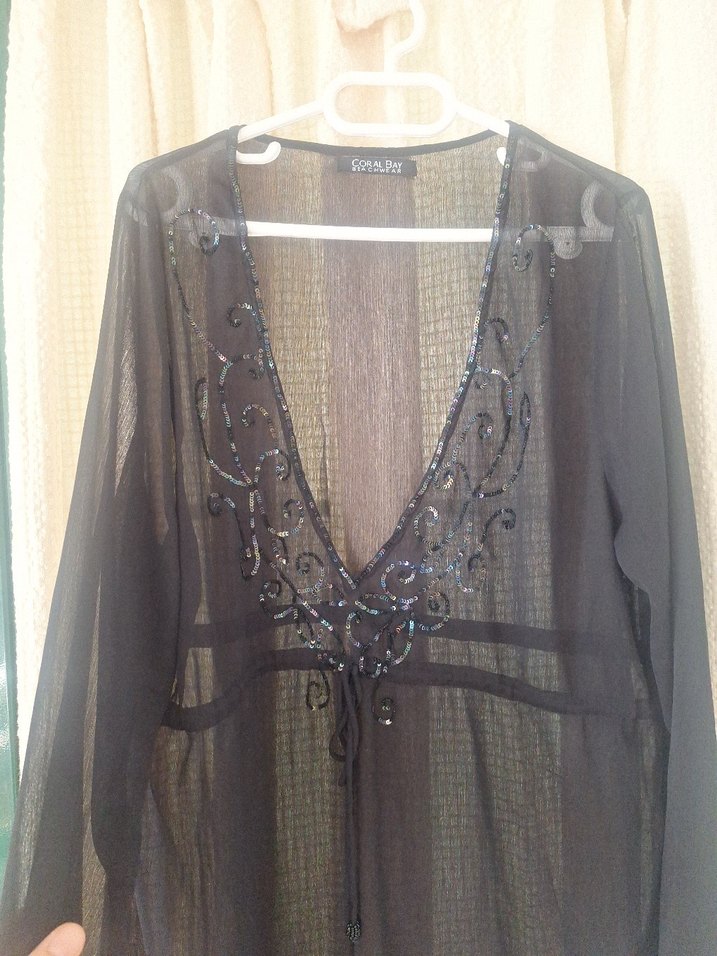 L beden yakasi islemeli pareo - Görsel 4