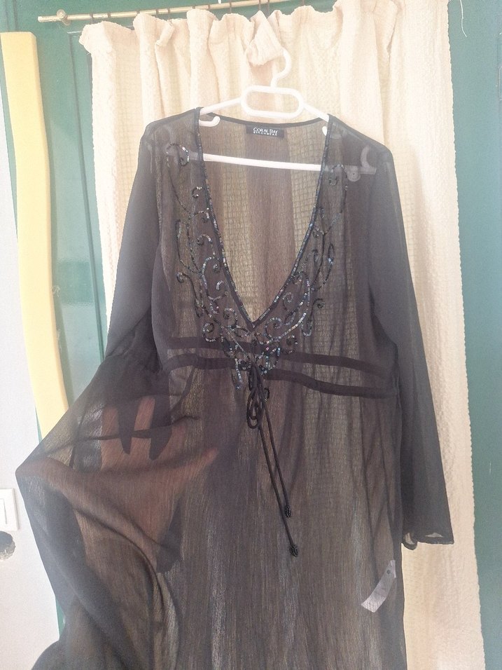 L beden yakasi islemeli pareo - Görsel 5