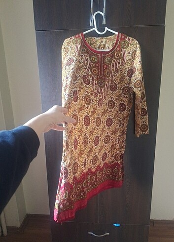 M beden uyumlu ipek kumas etnik plaj kıyafeti - Görsel 4
