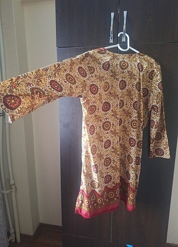 M beden uyumlu ipek kumas etnik plaj kıyafeti - Görsel 7