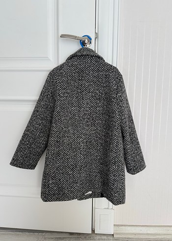 Erkek Çocuk Gri Yünlü Düğmeli Kaban - Görsel 3