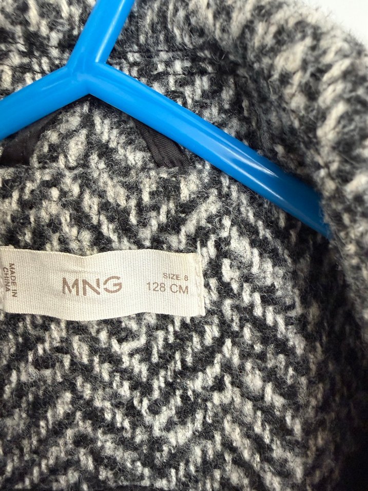 Erkek Çocuk Gri Yünlü Düğmeli Kaban - Görsel 4