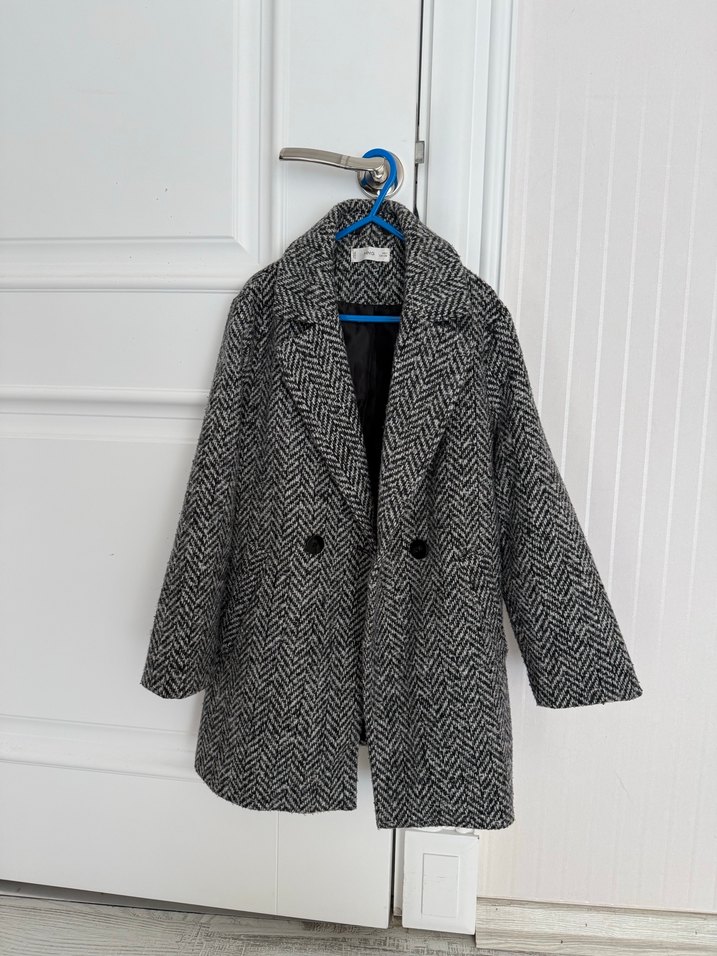 Erkek Çocuk Gri Yünlü Düğmeli Kaban - Görsel 2