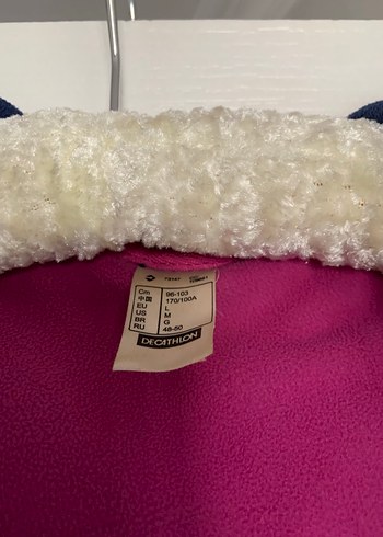 l Beden Fermuarlı Mor Kadın Polar Ceket
