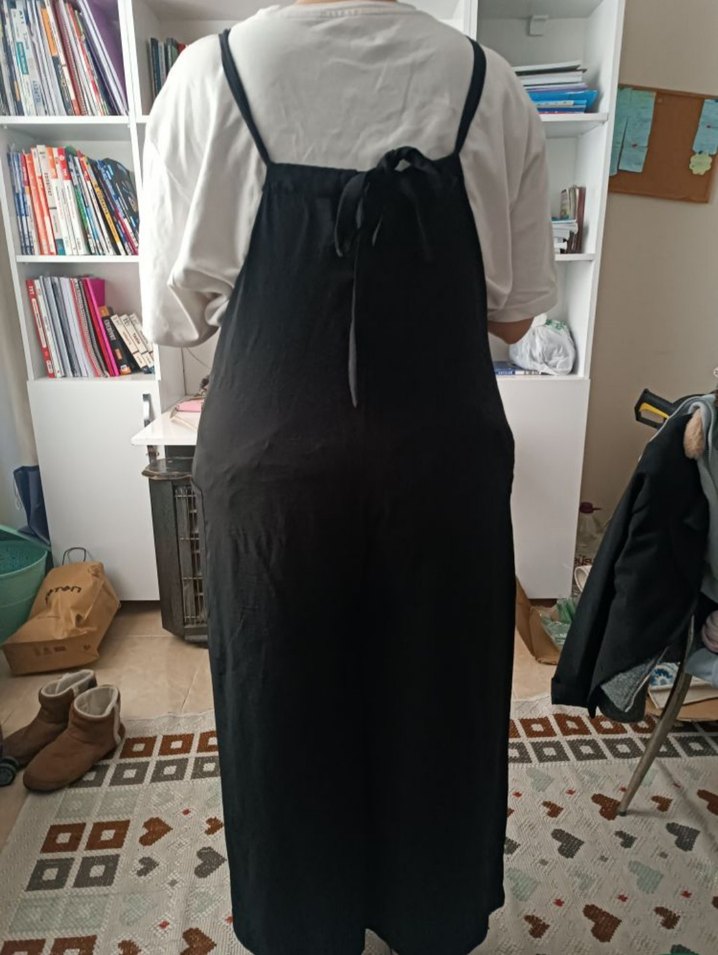 Siyah V Yaka Salaş Tulum - Görsel 2