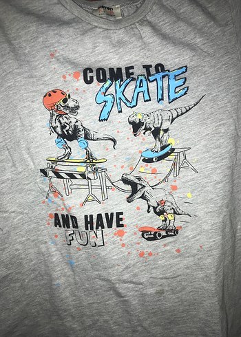 Gri Baskılı Erkek Çocuk Şortlu takım - Görsel 2